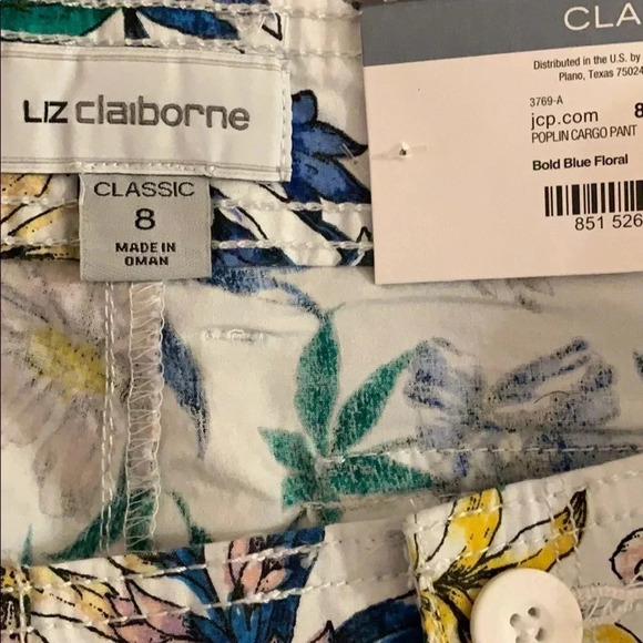 Liz Claiborne Floral Classic Straight Leg Pants - Picture 7 of 10